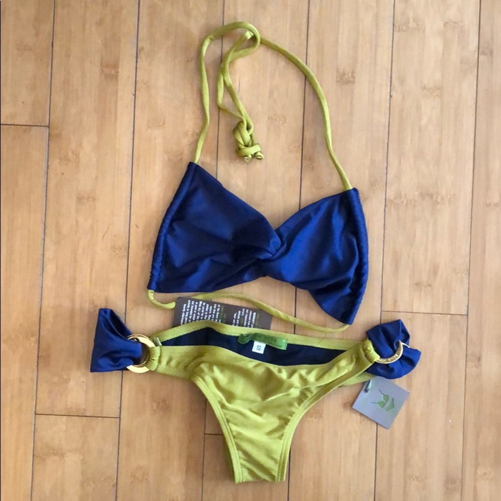 Sonia Vera navy and green bikini - Picture 1 of 3